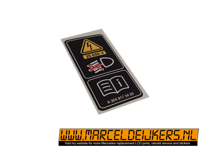 Mercedes-Benz Dangerous High Voltage Warning Sticker – OEM A2105840047 – Vinyl – Made In Netherlands